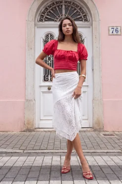 Haut Corset Jacquard À Nouer Devant