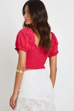 Haut Corset Jacquard À Nouer Devant