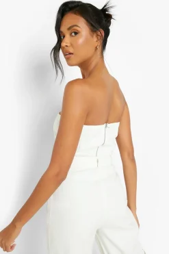 boohoo Haut corset longline avec détail de couture<Femme Denim|Looks De Rentrée
