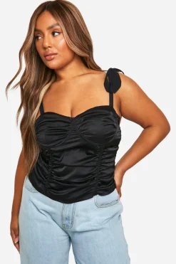 Haut Corset à Nouer sur les Épaules et à Corps Froncé