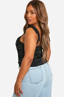 Haut Corset à Nouer sur les Épaules et à Corps Froncé