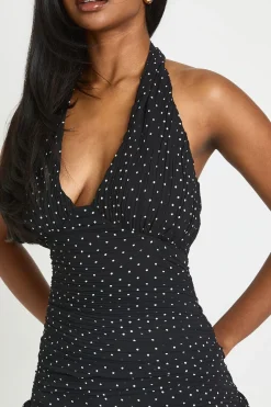 Haut Corset Plissé À Pois Col Licou
