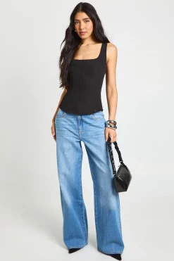 boohoo Haut Corset Structuré En Crêpe Pour Grandes Tailles<Femme Tops