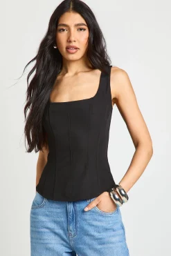 boohoo Haut Corset Structuré En Crêpe Pour Grandes Tailles<Femme Tops