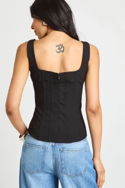 boohoo Haut Corset Structuré En Crêpe Pour Grandes Tailles<Femme Tops