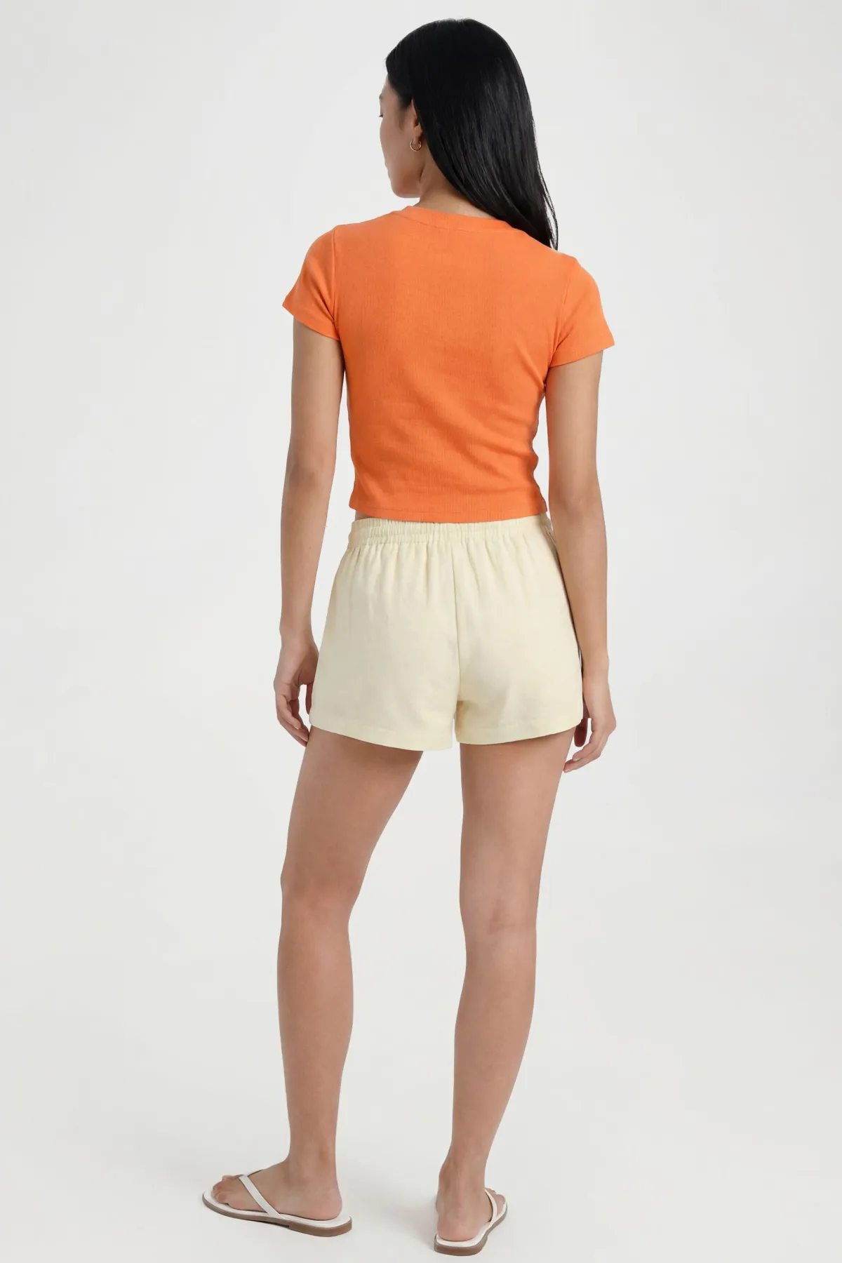boohoo Haut Court Ajusté À Manches Courtes En Maille Côtelée<Femme Basiques|Tops