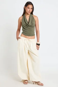 boohoo Haut Court Côtelé Pêché Premium À Col Bénitier Et Dos Nu<Femme Tops
