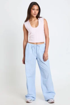 boohoo Haut Court En Coton Compact À Encolure En V Intégrée<Femme Tops