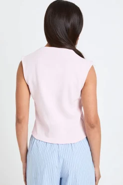 boohoo Haut Court En Coton Compact À Encolure En V Intégrée<Femme Tops