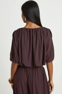 boohoo Haut Court Plissé À Ourlet Bouffant<Femme Tops