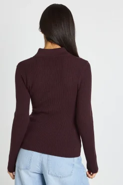 boohoo Haut Côtelé Premium À Col Et Manches Longues<Femme Pulls Et Gilets|Toutes Les Mailles