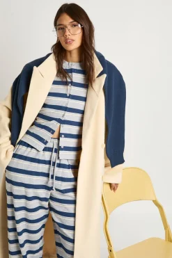 boohoo Haut Côtelé à Rayures Boutonné<Femme Tops