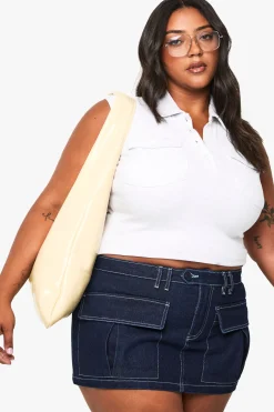 boohoo Haut côtelé utilitaire à col Plus<Femme Looks De Rentrée|Tops