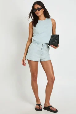 boohoo Haut Débardeur En Denim Coupe Boxy<Femme Denim|Denim