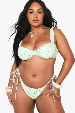 Haut de bikini balcon à armatures floral pour grandes tailles