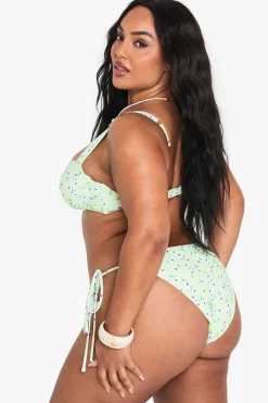 Haut de bikini balcon à armatures floral pour grandes tailles