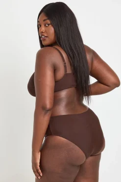 boohoo Haut De Bikini Bandeau Avec Ornement Coquillage Et Bas De Bikini Taille Haute Grande Taille<Femme Looks Chocolat|Tenues De Plage