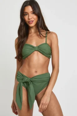 boohoo Haut De Bikini Bandeau À Bretelles Détachables Avec Nœud<Femme Maillots De Bain|Tenues De Plage