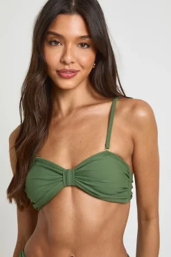 boohoo Haut De Bikini Bandeau À Bretelles Détachables Avec Nœud<Femme Maillots De Bain|Tenues De Plage
