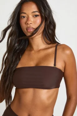 boohoo Haut De Bikini Bandeau À Bretelles Détachables Avec Nœud<Femme Maillots De Bain|Tenues De Plage