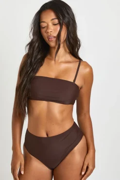 boohoo Haut De Bikini Bandeau À Bretelles Détachables Avec Nœud<Femme Maillots De Bain|Tenues De Plage
