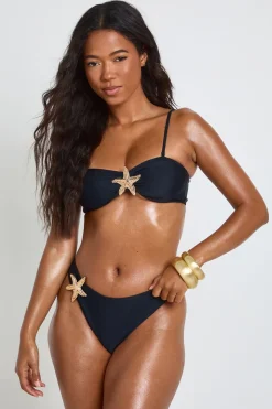 boohoo Haut De Bikini Bandeau Et Bas De Bikini Avec Ornement Étoile De Mer Dorée<Femme Maillots De Bain|Tenues De Plage
