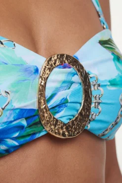 KarenMillen Haut De Bikini Bandeau À Imprimé Chaîne Avec Détail Garniture Métallique<Femme Maillots De Bain|Tenues De Plage