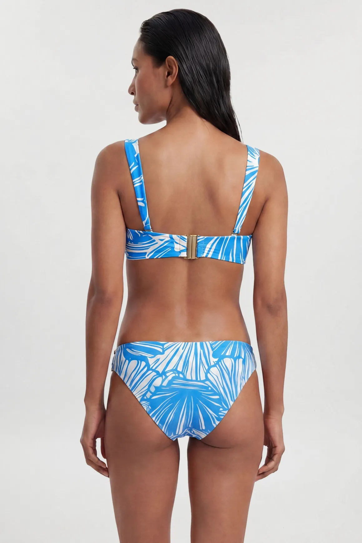 Haut De Bikini Bandeau À Imprimé Abstrait Bleu