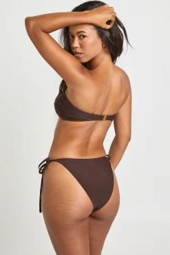 boohoo Haut De Bikini Bandeau À Nœud<Femme Looks Chocolat|Tenues De Plage