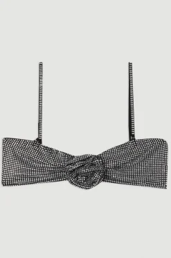 Haut de bikini bandeau orné de rosettes premium