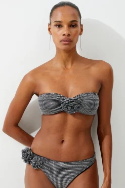 Haut de bikini bandeau orné de rosettes premium