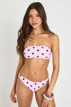 Haut De Bikini Bandeau À Pois Essentiels Avec Bretelle Amovible