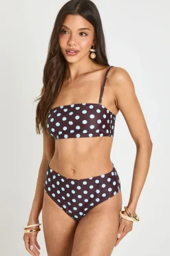 Haut De Bikini Bandeau À Pois Essentiels Avec Bretelles Amovibles