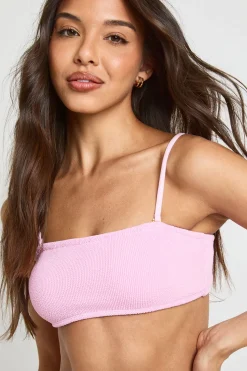 Haut De Bikini Bandeau Texturé