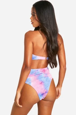 Haut de bikini bandeau Tie Dye Crinkle