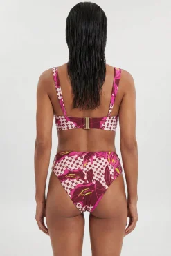 KarenMillen Haut De Bikini Bandeau Tropical Avec Détails De Bordure Métallique<Femme Maillots De Bain|Tenues De Plage