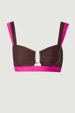 KarenMillen Haut De Bikini À Bordure Contrastante<Femme Maillots De Bain|Tenues De Plage