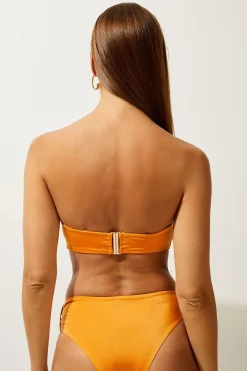 KarenMillen Haut de bikini à bretelles détachables avec détails de bordure Slinky<Femme Maillots De Bain|Tenues De Plage