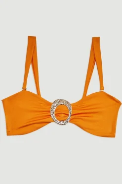 KarenMillen Haut de bikini à bretelles détachables avec détails de bordure Slinky<Femme Maillots De Bain|Tenues De Plage