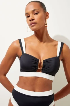 Haut de Bikini à Bretelles Détachables avec Détails de Finition