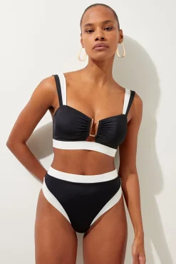 Haut de Bikini à Bretelles Détachables avec Détails de Finition