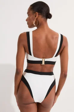 KarenMillen Haut de bikini à bretelles détachables avec garniture contrastante<Femme Maillots De Bain|Tenues De Plage