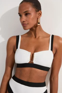 KarenMillen Haut de bikini à bretelles détachables avec garniture contrastante<Femme Maillots De Bain|Tenues De Plage