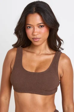 boohoo Haut De Bikini Échancré Texturé<Femme Maillots De Bain|Tenues De Plage