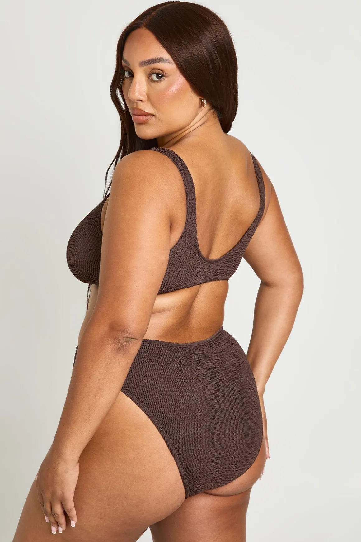 Haut De Bikini À Échancrure Arrondie En Tissu Froissé Premium Taille Unique