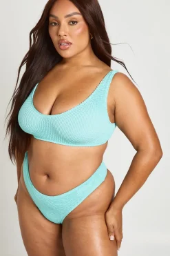 Haut De Bikini À Coupe Échancrée En Tissu Crinkle Premium Taille Unique
