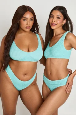 Haut De Bikini À Coupe Échancrée En Tissu Crinkle Premium Taille Unique