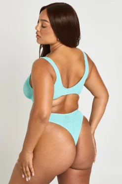 Haut De Bikini À Coupe Échancrée En Tissu Crinkle Premium Taille Unique