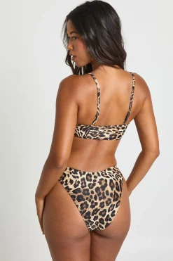 Haut de Bikini Décolleté Imprimé Léopard Essentials