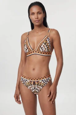 KarenMillen Haut de Bikini Décolleté à Motif Carrelage<Femme Maillots De Bain|Tenues De Plage